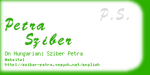petra sziber business card